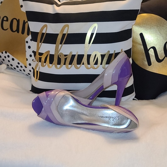 Purple Open Toe Heels - Picture 2 of 3